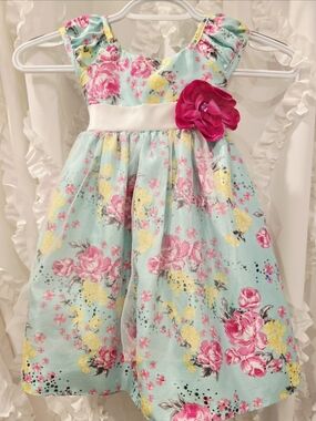 24 mo Nannette spring dress light blue and pink